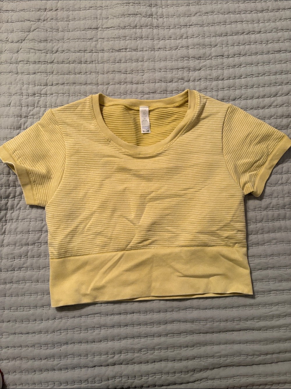 Aerie offline Women's Yellow Ribbed Crop Top